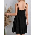 thumbnail image 4 of Women'S Summer Dress 2025 Spaghetti Strap Sleeveless V Neck Casual Swing Sundress Black S, 4 of 6