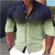 thumbnail image 1 of Camisa de manga larga para exteriores con cuello degradado y costuras transpirables cómodas para hombre , estilo retro, para deportes musculosos, tallas S a 6XL, 1 of 6