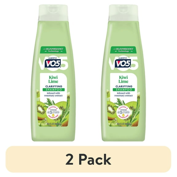 (2 pack) Alberto VO5 Kiwi Lime Clarifying Shampoo with Rosemary Extract, Paraben Free, Silicone Free, Vitamin-Enriched Formula for Deep Clean & Shine