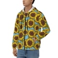 thumbnail image 3 of Kdxio Sunflowers Print Men Hoodies Casual Hoodies for Men with Zip Pockets Full Zip Long Sleeve Sweatshirt Sports Hooded Jacket-X-Large, 3 of 5
