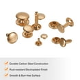 thumbnail image 5 of Uxcell 60Pack Double Cap Leather Rivet, 12x8mm Round Cap Tubular Metal Studs Leather Crafting Rivet, Light Gold, 5 of 7