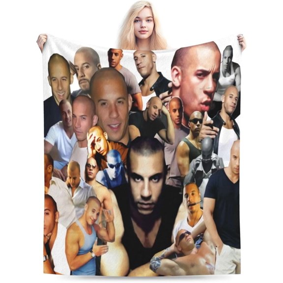 Blanket Vin Diesel Ultra-Soft Micro Fleece Wollen Blankets Throw Blankets Carpet Gift for Home Decoration,Decor Sofa,Office,Dormitory Bed car Camp Couch All Seasons