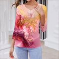 thumbnail image 2 of Summer Plus Size 3/4 Sleeves Tops for Womens Fashon Spring And Summer Print Top Collar Button Sexy Shirt 3/4 Sleeve Long Sleeve V Neck Top/Shirt, 2 of 7