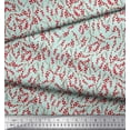 thumbnail image 3 of Soimoi Tissu Satin Soie Baies Rouges Fruits Tissu Imprimé au Mètre 42 Pouces de Large, 3 of 5