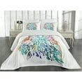 thumbnail image 2 of Ambesonne Colorful Quilted Coverlet 3 Pcs, Feathers Eyes Vision, Queen Size, Multicolor, 2 of 4