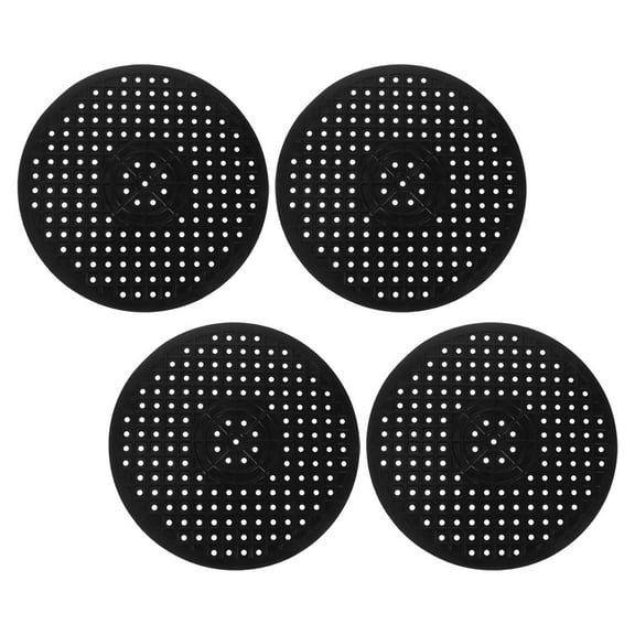 Kitchen Sink Draining Mat with Non Slip Rubber for Home Black 4pcs Round Protector Pad