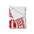 thumbnail image 2 of 30th Birthday Soft Flannel Fleece Throw Blanket, Grunge Vintage Rubber Stamp Congratulation Retro Old Fashioned Design, Cozy Plush for Indoor and Outdoor Use, 50" x 70", Red and White, by Ambesonne, 2 of 6