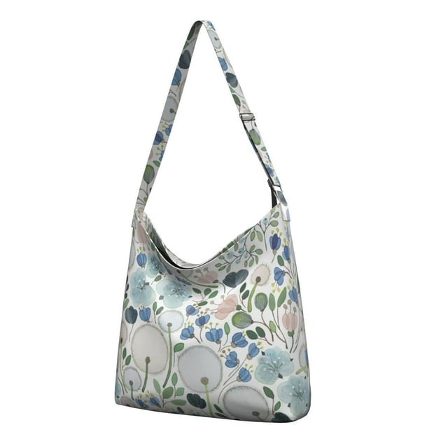 Artistic Floral Butterfly Canvas Tote – Colorful Bee and Flower Pattern for Daily Use