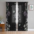 thumbnail image 3 of Cortinas transparentes con diseño de cielo nocturno, estrellas y luna, para sala de estar, ventanas, dormitorio, cocina, decoración del hogar, cortinas de gasa, 3 of 5