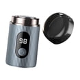 thumbnail image 4 of Afeitadora eléctrica para hombres, afeitadora facial sin dolor, USB, portátil para coche azul, 4 of 9