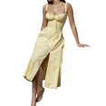 thumbnail image 3 of xiaxaixu Femmes Robe d'Été Couleur Unie Sans Manches Bandage Partie Robe de Ligne pour Cocktail Discothèque Plage, 3 of 9
