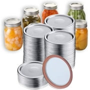 24 Pcs Wide Mouth Canning Lids, 86mm Mason Canning Jar Lids, Leak Proof Split-Type Lids with Silicone Seals Rings. Wide Mouth Jar Lids. Fits Ball and Kerr Large Mouth Jars. (24 pcs)