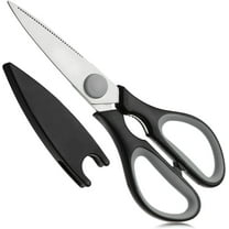 Kitchen Scissor, Black Grey Shears, Heavy Duty Cooking Scissors, Stainless Steel Sharp Utility Shears for Chicken Meat Vegetable Fish, Multifunction Scissors 1Pcs, Protective Sheath, Dishwasher Safe