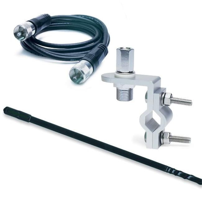 4 ft. Standard Series Mirror Mount Fiberglass CB Antenna Kit Black