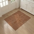 thumbnail image 3 of ODIKA 3'x5' Terracotta Geometric Lines Washable Accent Rug Modern Abstract With Intricate Design Pet Friendly, Non-Shedding Mat for Bedside, Nursery Room, 3 of 7