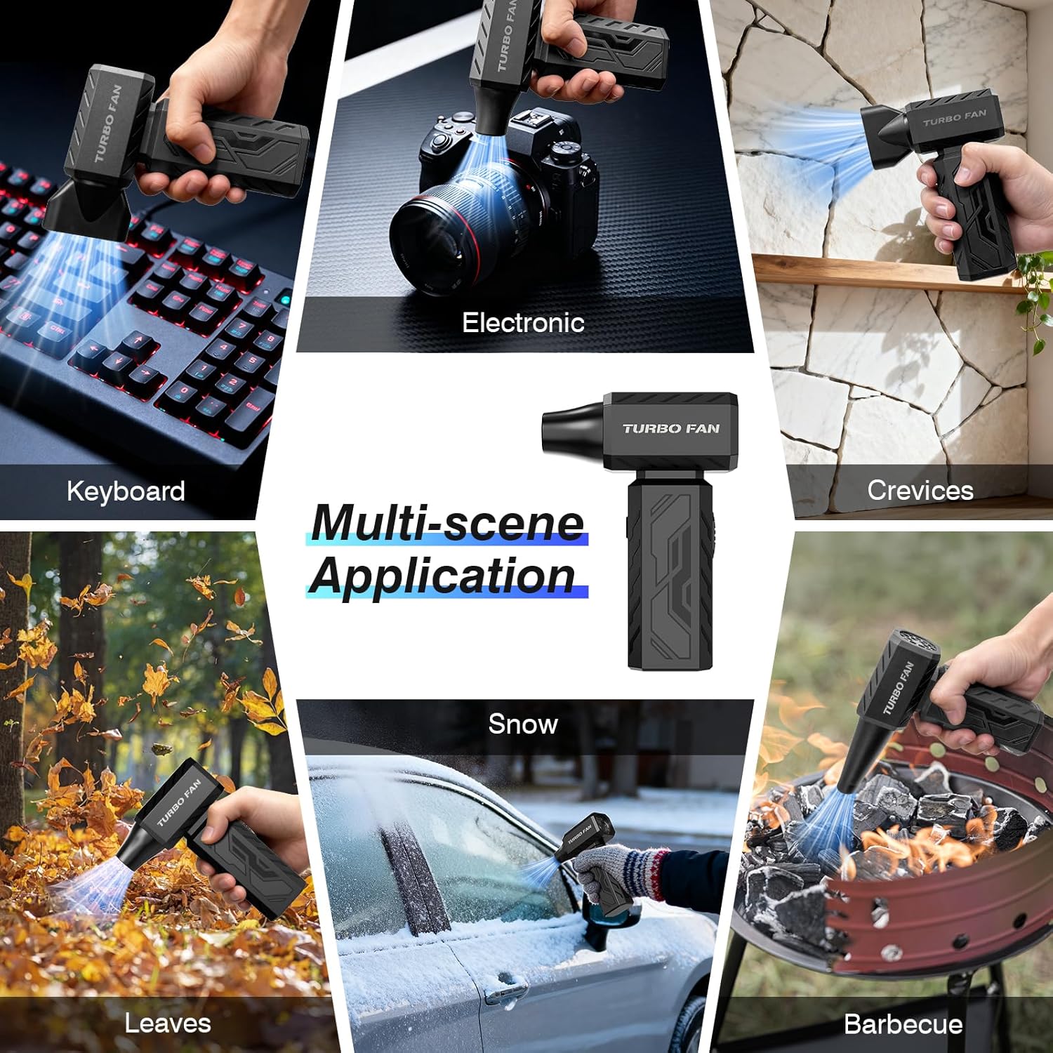 Compressed Air Duster, 130000 RPM Powerful Electric Air Duster, 100-Gear Stepless Adjustable Cordless Air Blower with Brushless Motor, Upgraded Mini Blower for Keyboard Computer Car Home Cleaning