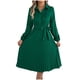 thumbnail image 3 of TaTaai Women‘s Casual Collared Dress, Long Sleeve Shirt Dress Maxi Length, Solid Color Button Down Tunic Dress, Fall Winter Office Wear Gift, 3 of 8