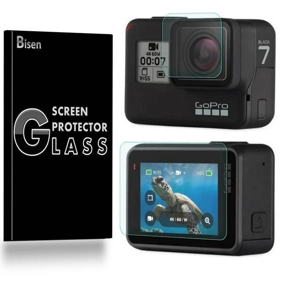 Fit For GoPRO Hero 6 [3-Pack BISEN] Screen Protector Tempered Glass, 9H Hardness, Anti-Scratch, Anti-Shock, Bubble Free, Shatterproof