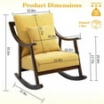 thumbnail image 2 of PORKISS Modern Rocking Chair with Padded Lumbar Pillow, Mid-Century Accent Chairs with Solid Wood Frame for Living Room Bedroom Playroom, Yellow #, 2 of 9