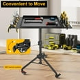thumbnail image 4 of Rolling Tool Tray Cart, Mobile Work Table Tool Tray with 2 Tool Holder Metal Tattoo Tray Height Adjustable, Tool Table Rolling Utility Cart, Tray Cart Tool Storage for Salon Garage Bike Work Shop, 4 of 8