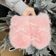 thumbnail image 4 of Xfvqtps Women Fluffy Slippers Lace Bow Versatile Cute Indoor Home Funny Winter Non-Slip Thick Sole Plush Slippers Pink, 4 of 9