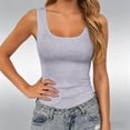 thumbnail image 2 of Rhuody Tank Tops Women Ribbed Solid Color Sleeveless Top Lightweight Athletic Tankini Camisole Retro Clothing 3Xl Grey, 2 of 4