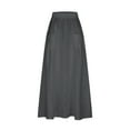 thumbnail image 4 of Cavosen Womens Skirts Midi Length Flowy Elastic Waist Solid Color Casual Skirts Elegant Lightweight Fashion Calf Length Skirts with Pocket Work Loose Fall Winter Clothes Gray, 4 of 5