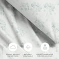 thumbnail image 4 of Light Blue Flower Bunch 4 Piece 100% Cotton Flannel Deep Pocket Sheet Set, Full, by Noble Linens, 4 of 8