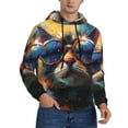 thumbnail image 2 of Junzan Cool Cat With Sunglasses for Men's Hoodie - Fall Pullover Hooded Sweatshirt-Hooded Sweatshirt for Men - Men's Stylish Sweatshirt for Winter & Autumn-Large, 2 of 7