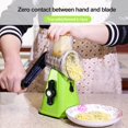 thumbnail image 4 of Hariumiu Vegetable Cutting Machine Kitchen Vegetable Slicer with 3 Replaceable Stainless Steel Blades Rotary Cheese Grater with Handle for Cucumber, 4 of 8