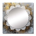 thumbnail image 2 of Designart "White and Gold Mandala Radiance V" Boho Mandala Square Mirror For Wall Decor - Large White Square Printed Wall Mirror Art - Square Traditional Mirror - Wall Mounted Square Large Mirror, 2 of 5
