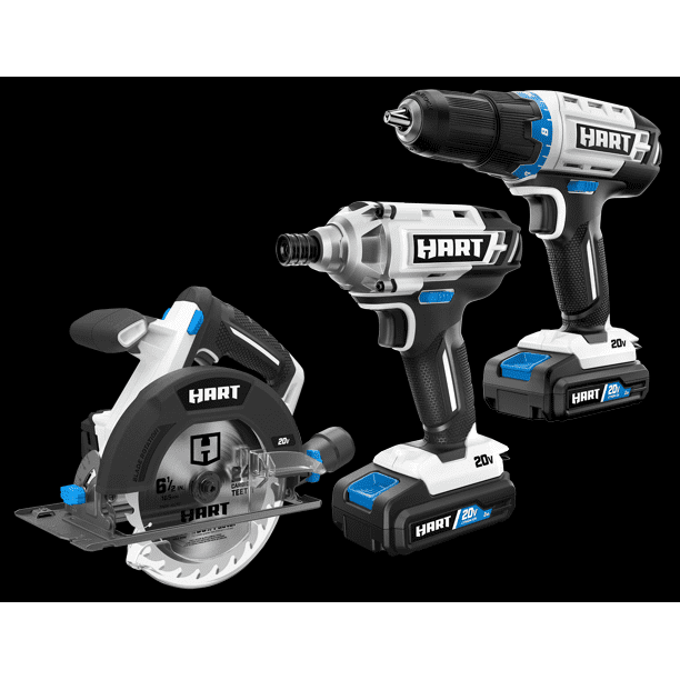 HART 20Volt Cordless 6Tool Combo Kit (1) (1) LithiumIon Batteries
