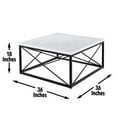 thumbnail image 4 of Steve Silver Skyler White Marble Top Square Cocktail Table, 4 of 7