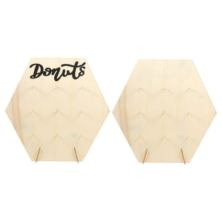

Yongwei DIY Donuts Holder 2 Sets Convenient Wooden Donuts Storage Stands Shop Bakery Donut Storage Stands