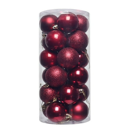 

UDIYO 24Pcs Christmas Balls Decorative Thickening Shatterproof Festive Props Electroplated Pearlescent Balls Pendants for Christmas