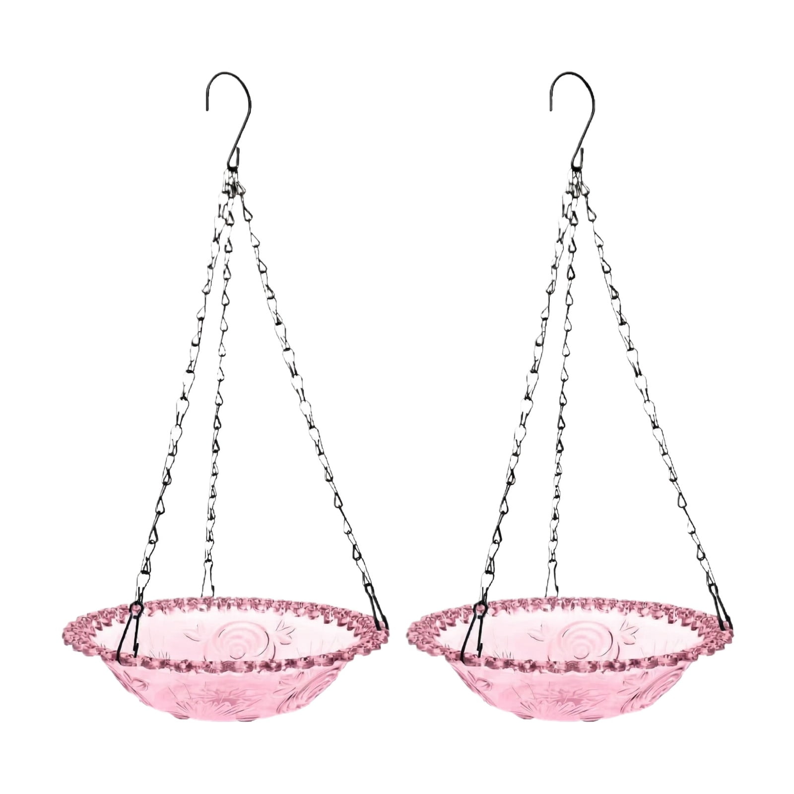 Hanging Wild Bird Feeder Set for Outdoor Garden Single Layer Mesh Bird Seed Feeders 2 Pack