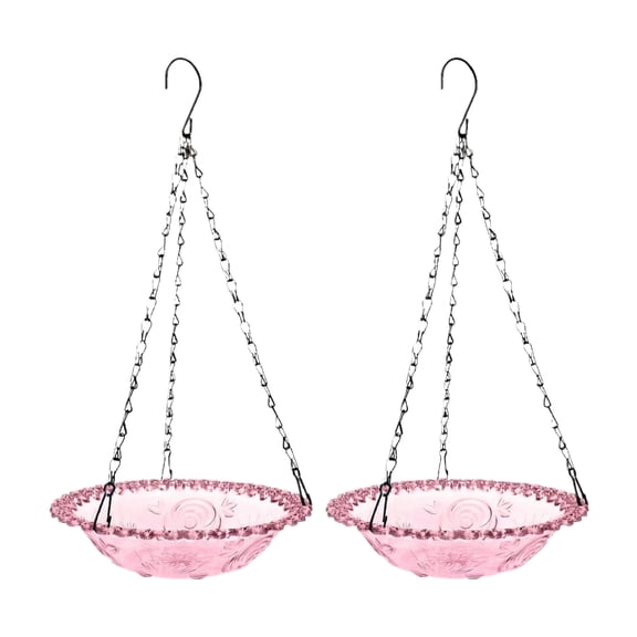 2 Pack Hanging Bird Baths, Hanging Bird Feeders for Outdoors, Bird Water Bowl for Garden Yard Decor(Plastic, Blue Color)