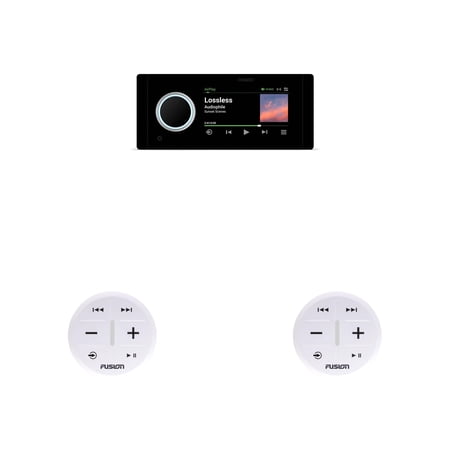 Fusion MS-RA800 Apollo Touchscreen Marine Entertainment System With Two Wireless Remotes For Dual Zones - White