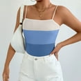 thumbnail image 2 of Yuyuzo Camisole Tops for Women Spaghetti Strap Tank Tops Ribbed Knit Cami Shirts Sleeveless Basic Top Color Block, 2 of 7
