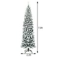 thumbnail image 4 of Costway 7.5Ft Pre-lit Snow Flocked Artificial Pencil Christmas Tree with 350 LED Lights, 4 of 11