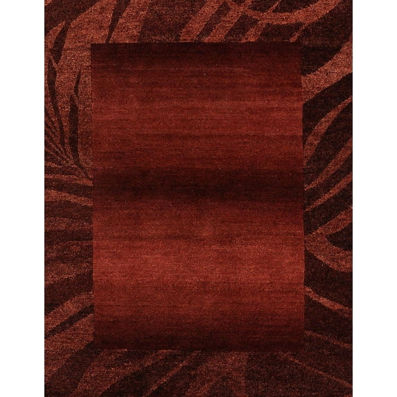 Ahgly Company Machine Washable Indoor Rectangle Abstract Saffron Red Area Rugs, 2' x 3'