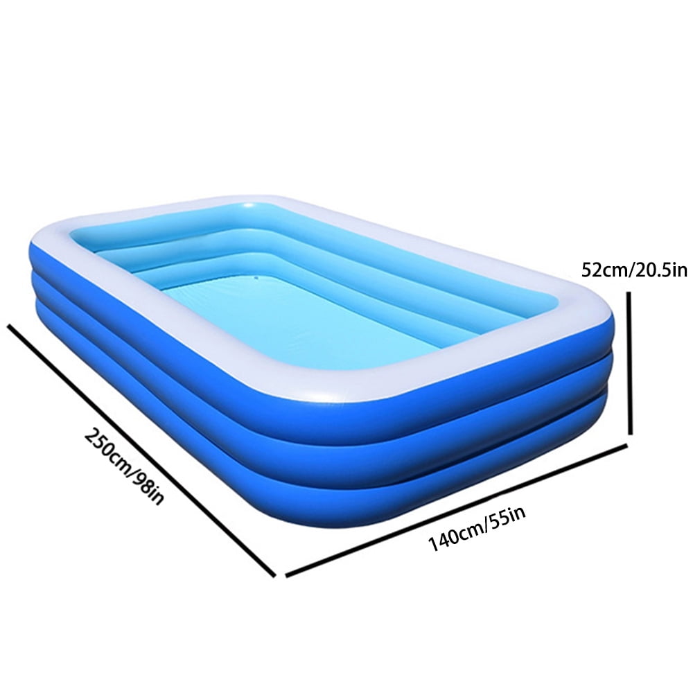 Inflatable Swimming Pool, 98’’ × 55’’ × 20.5’’ Large & Thickened Family Swimming Pool for Garden, Outdoor, Backyard, Suitable for Adults and Family
