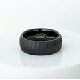 thumbnail image 5 of Black IP Tungsten Ring, Tree Bark Carved Texture Finish Tungsten Wedding Band JATN606Ns10, 5 of 6