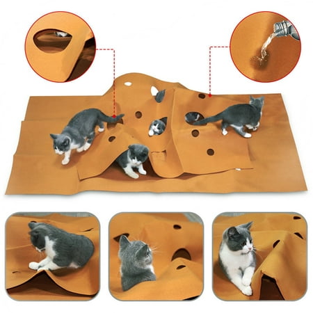 Cat Activity Play Mat Fun Interactive Tunnels Toy Scratching