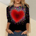 thumbnail image 2 of Blusa informal de manga larga con cuello redondo y estampado de amor para mujer Fridja  hkj2699, 2 of 5