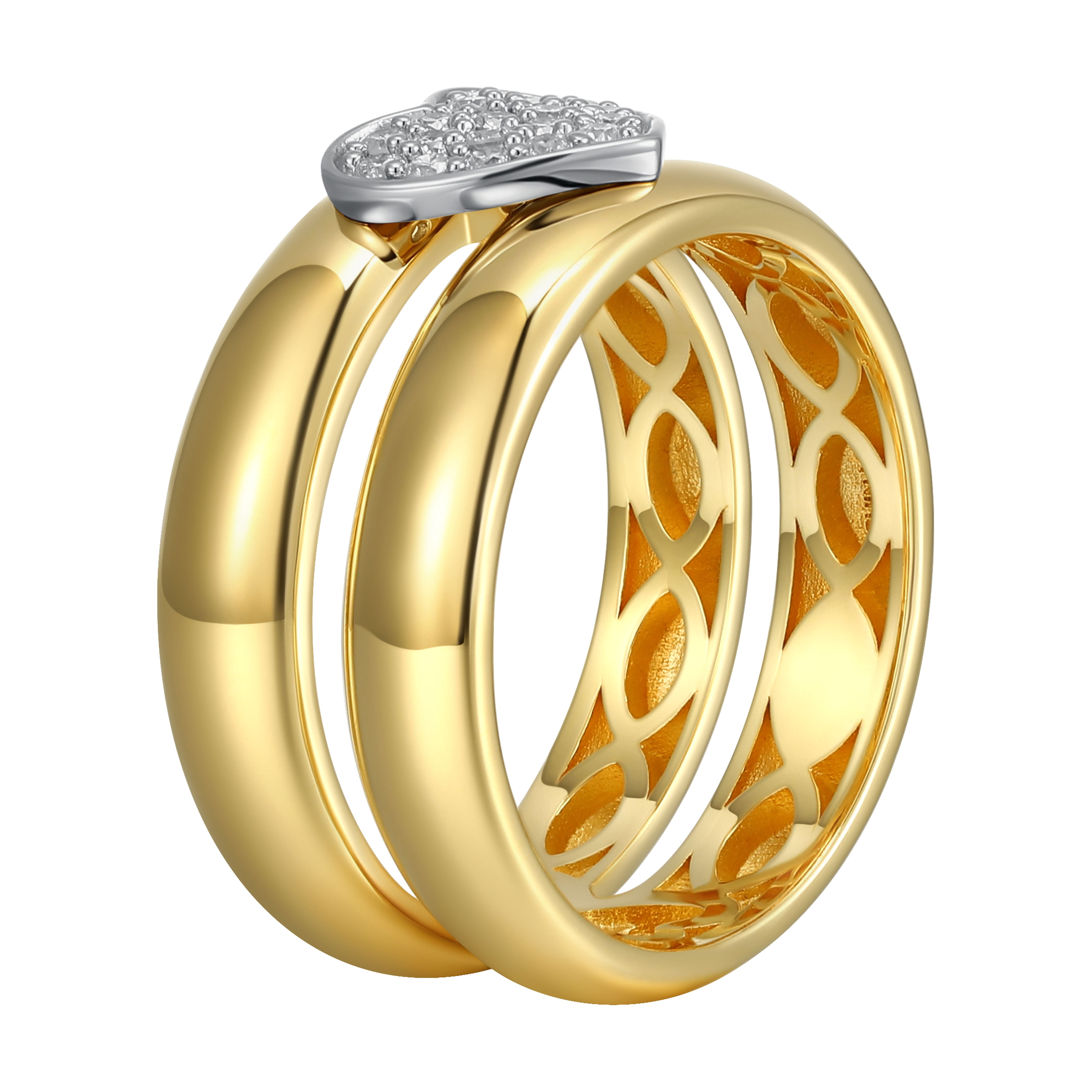 Forever Facets 1/5 CT TW Lab Grown Diamond Ring in 18K Gold over Sterling Silver, Adult Female