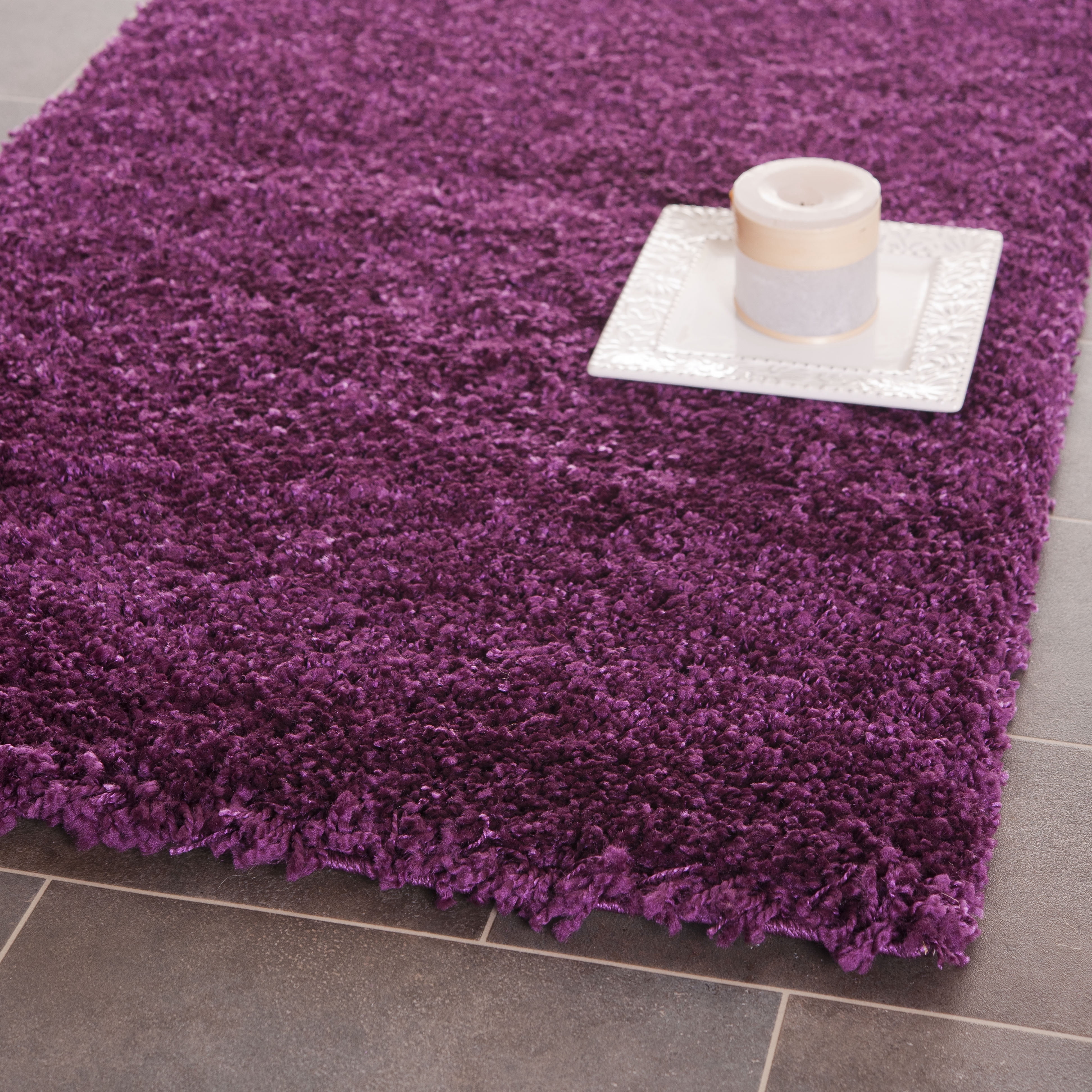 SAFAVIEH California Plush Solid Shag Area Rug, Purple, 9'6" x 13' - Large - Modern Design, Purple, Non-Shedding & Easy Cleaning, Ultra Plush Thick Pile, Ideal for Living Room, Bedroom