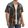 thumbnail image 2 of Gukieu desert Man Shepherd Dog Print Men's Short-sleeved Shirts, Button-down Pocket Shirts, T-shirts, Beach Vacation Travel Summer Clothing-4X-Large, 2 of 5