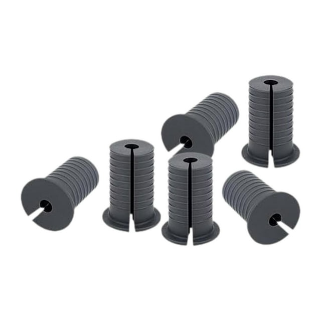 Pasacables flexibles para enrutamiento de cables de 6 piezas, aptos para orificios de pared de 1 pulgada de goma Gris