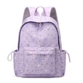 thumbnail image 2 of Cute Book Bag Print Star Backpack Large Capacity Students Bookbags Multiple Pockets Travel Daypack Bag for Teens College Commute (Purple), 2 of 6